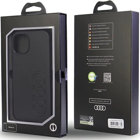 Etui Audi Synthetic Leather na iPhone 14 - czarne Etui Audi Synthetic Leather na iPhone 14 - czarne