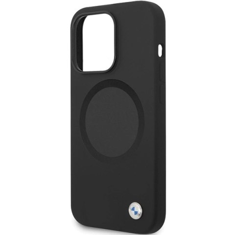 Etui BMW Signature Liquid Silicone MagSafe na iPhone 14 Pro - czarne