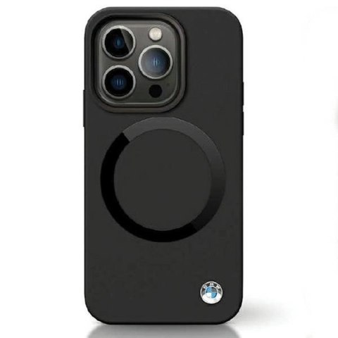 Etui BMW Signature Liquid Silicone MagSafe na iPhone 14 Pro - czarne