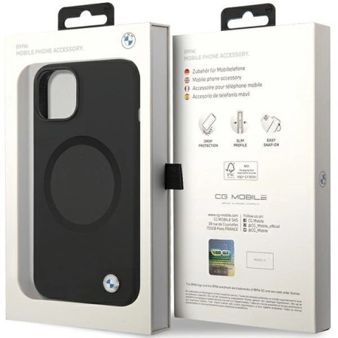 Etui BMW Signature Liquid Silicone MagSafe na iPhone 14 - czarne