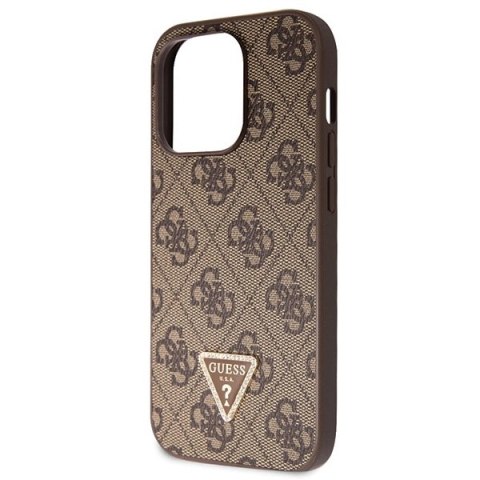 Etui Guess Crossbody 4G Metal Logo na iPhone 14 Pro - brązowe