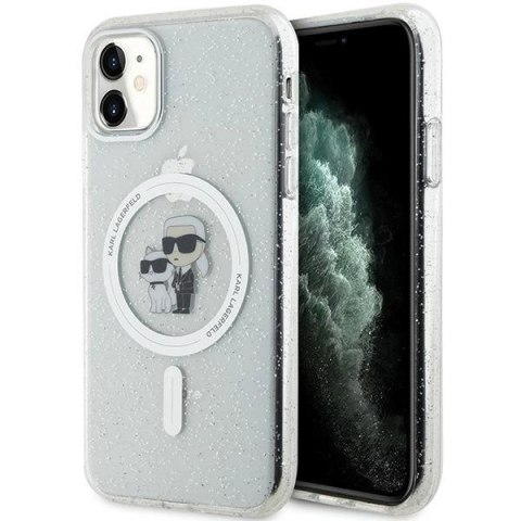 Etui Karl Lagerfeld Karl&Choupette Glitter MagSafe na iPhone 11 / Xr - przezroczyste Etui Karl Lagerfeld Karl&Choupette Glitter MagSafe na iPhone 11 / Xr - przezroczyste