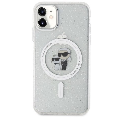 Etui Karl Lagerfeld Karl&Choupette Glitter MagSafe na iPhone 11 / Xr - przezroczyste Etui Karl Lagerfeld Karl&Choupette Glitter MagSafe na iPhone 11 / Xr - przezroczyste