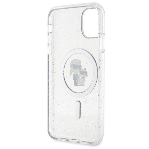 Etui Karl Lagerfeld Karl&Choupette Glitter MagSafe na iPhone 11 / Xr - przezroczyste Etui Karl Lagerfeld Karl&Choupette Glitter MagSafe na iPhone 11 / Xr - przezroczyste