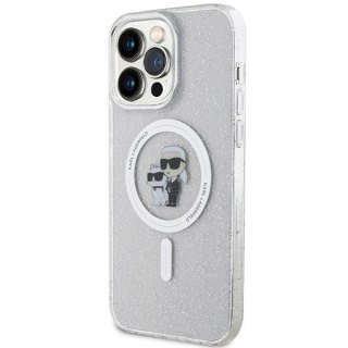 Etui Karl Lagerfeld Karl&Choupette Glitter MagSafe na iPhone 14 Pro Max - przezroczyste