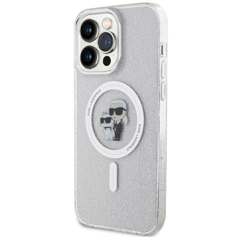 Etui Karl Lagerfeld Karl&Choupette Glitter MagSafe na iPhone 14 Pro Max - przezroczyste Etui Karl Lagerfeld Karl&Choupette Glitter MagSafe na iPhone 14 Pro Max - przezroczyste
