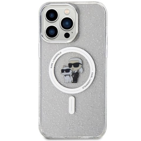Etui Karl Lagerfeld Karl&Choupette Glitter MagSafe na iPhone 14 Pro Max - przezroczyste Etui Karl Lagerfeld Karl&Choupette Glitter MagSafe na iPhone 14 Pro Max - przezroczyste