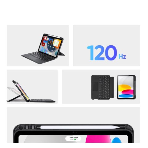 Etui z klawiaturą Bluetooth Dux Ducis DK Series do Apple iPad 10 (2022) - czarne