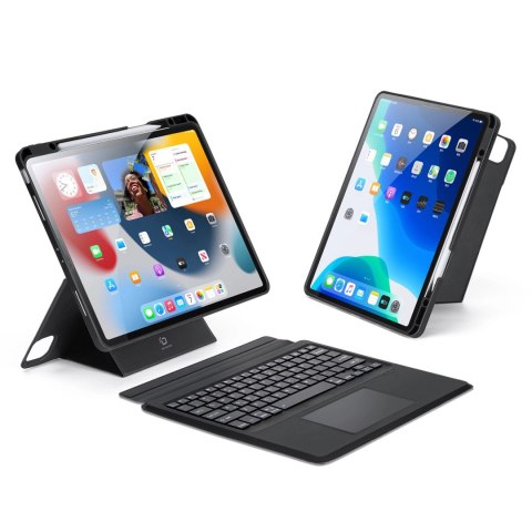 Etui z klawiaturą Bluetooth Dux Ducis DK Series do Apple iPad Pro 12.9 (2020/2021/2022) - czarne Etui z klawiaturą Bluetooth Dux Ducis DK Series do Apple iPad Pro 12.9 (2020/2021/2022) - czarne