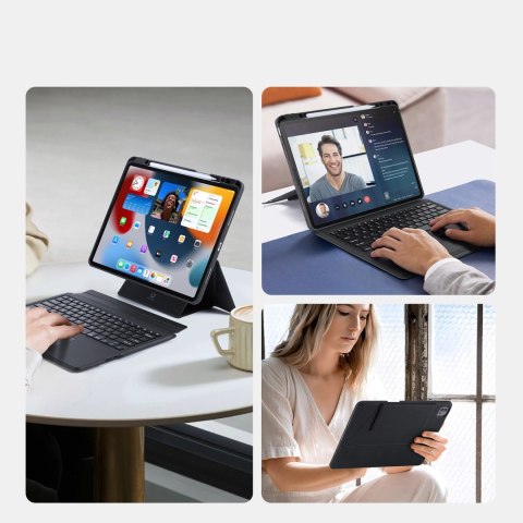 Etui z klawiaturą Bluetooth Dux Ducis DK Series do Apple iPad Pro 12.9 (2020/2021/2022) - czarne Etui z klawiaturą Bluetooth Dux Ducis DK Series do Apple iPad Pro 12.9 (2020/2021/2022) - czarne