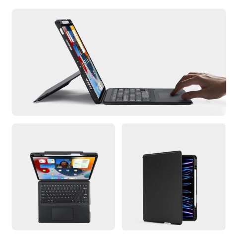 Etui z klawiaturą Bluetooth Dux Ducis DK Series do Apple iPad Pro 12.9 (2020/2021/2022) - czarne Etui z klawiaturą Bluetooth Dux Ducis DK Series do Apple iPad Pro 12.9 (2020/2021/2022) - czarne