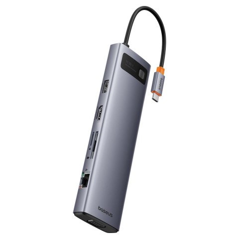 HUB 11w1 Baseus Metal Gleam Series USB-C do USB-C PD / 3x USB-A 3.0 / USB-A 2.0 / HDMI / VGA / AUX / RJ-45 / SD TF - szary HUB 11w1 Baseus Metal Gleam Series USB-C do USB-C PD / 3x USB-A 3.0 / USB-A 2.0 / HDMI / VGA / AUX / RJ-45 / SD TF - szary