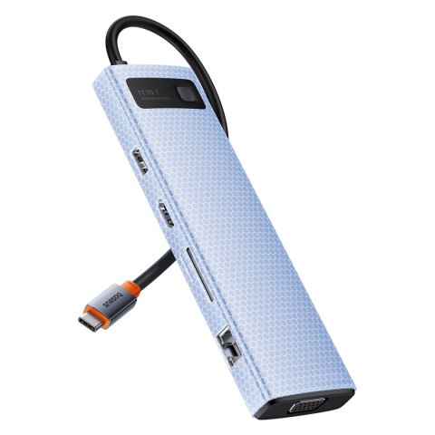 HUB 11w1 Baseus Metal Gleam Series USB-C do USB-C PD / 3x USB-A 3.0 / USB-A 2.0 / HDMI / VGA / AUX / RJ-45 / SD TF - szary HUB 11w1 Baseus Metal Gleam Series USB-C do USB-C PD / 3x USB-A 3.0 / USB-A 2.0 / HDMI / VGA / AUX / RJ-45 / SD TF - szary