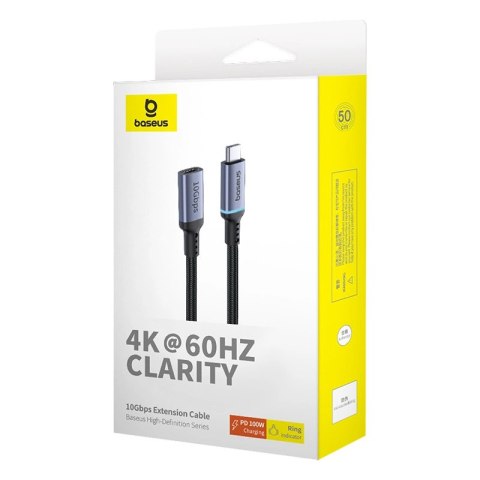 Kabel Baseus B0063370C111-00 USB-C - USB-C 4K 60Hz 100W 5A 10Gb/s 0,5m - czarny Kabel Baseus B0063370C111-00 USB-C - USB-C 4K 60Hz 100W 5A 10Gb/s 0,5m - czarny