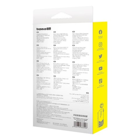 Kabel Baseus B0063370C111-00 USB-C - USB-C 4K 60Hz 100W 5A 10Gb/s 0,5m - czarny Kabel Baseus B0063370C111-00 USB-C - USB-C 4K 60Hz 100W 5A 10Gb/s 0,5m - czarny