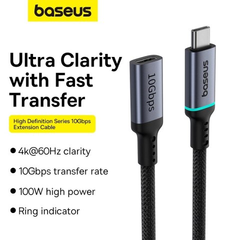 Kabel Baseus B0063370C111-00 USB-C - USB-C 4K 60Hz 100W 5A 10Gb/s 0,5m - czarny Kabel Baseus B0063370C111-00 USB-C - USB-C 4K 60Hz 100W 5A 10Gb/s 0,5m - czarny