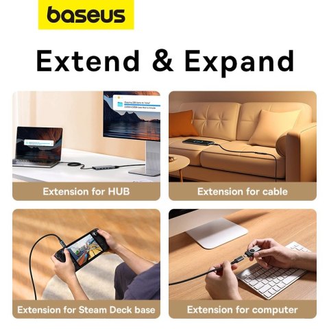 Kabel Baseus B0063370C111-00 USB-C - USB-C 4K 60Hz 100W 5A 10Gb/s 0,5m - czarny Kabel Baseus B0063370C111-00 USB-C - USB-C 4K 60Hz 100W 5A 10Gb/s 0,5m - czarny