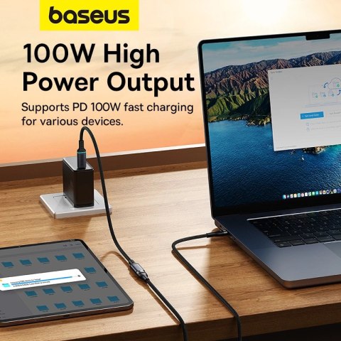 Kabel Baseus B0063370C111-00 USB-C - USB-C 4K 60Hz 100W 5A 10Gb/s 0,5m - czarny Kabel Baseus B0063370C111-00 USB-C - USB-C 4K 60Hz 100W 5A 10Gb/s 0,5m - czarny