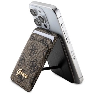 Portfel magnetyczny Guess MagSafe 4G Classic Logo - brązowy