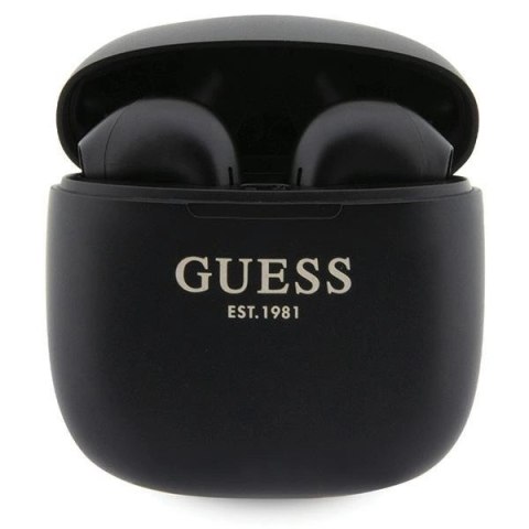 Słuchawki Bluetooth Guess Classic EST Logo TWS + stacja dokująca - czarne Słuchawki Bluetooth Guess Classic EST Logo TWS + stacja dokująca - czarne
