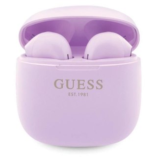 Słuchawki Bluetooth Guess Classic EST Logo TWS + stacja dokująca - fioletowe