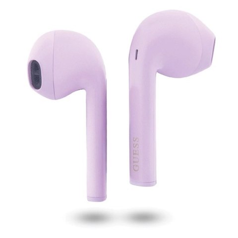 Słuchawki Bluetooth Guess Classic EST Logo TWS + stacja dokująca - fioletowe