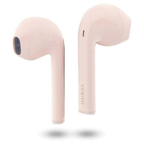 Słuchawki Bluetooth Guess Classic EST Logo TWS + stacja dokująca - różowe