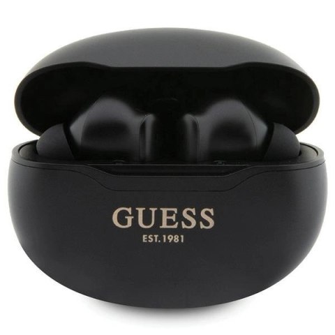 Słuchawki Bluetooth Guess Classic EST TWS + stacja dokująca - czarne Słuchawki Bluetooth Guess Classic EST TWS + stacja dokująca - czarne