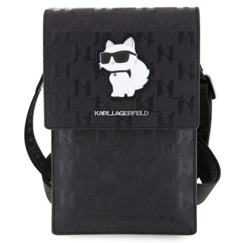 Torebka Karl Lagerfeld Saffiano Monogram Choupette - czarna