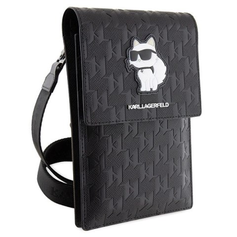 Torebka Karl Lagerfeld Saffiano Monogram Choupette - czarna