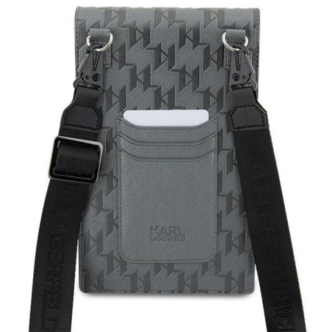 Torebka Karl Lagerfeld Saffiano Monogram Choupette - srebrna Torebka Karl Lagerfeld Saffiano Monogram Choupette - srebrna