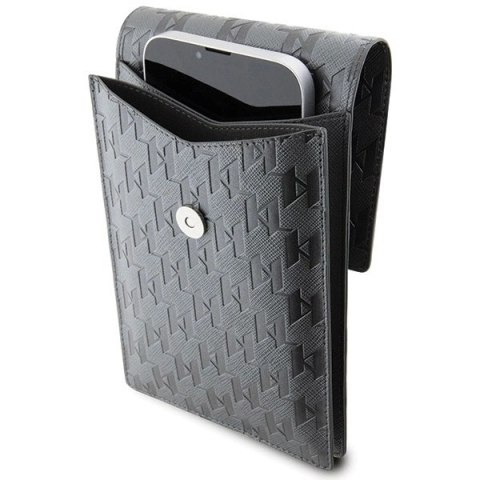 Torebka Karl Lagerfeld Saffiano Monogram Ikonik - srebrna Torebka Karl Lagerfeld Saffiano Monogram Ikonik - srebrna