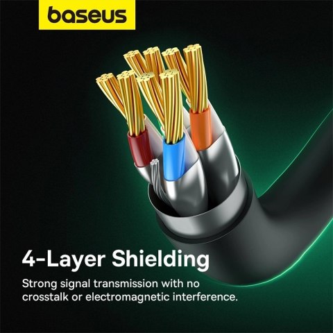 Baseus szybki kabel sieciowy RJ-45 cat.8 40Gbps 1.5m okrągły - czarny Baseus szybki kabel sieciowy RJ-45 cat.8 40Gbps 1.5m okrągły - czarny
