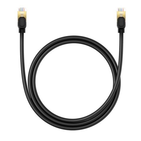 Baseus szybki kabel sieciowy RJ-45 cat.8 40Gbps 1m okrągły - czarny Baseus szybki kabel sieciowy RJ-45 cat.8 40Gbps 1m okrągły - czarny
