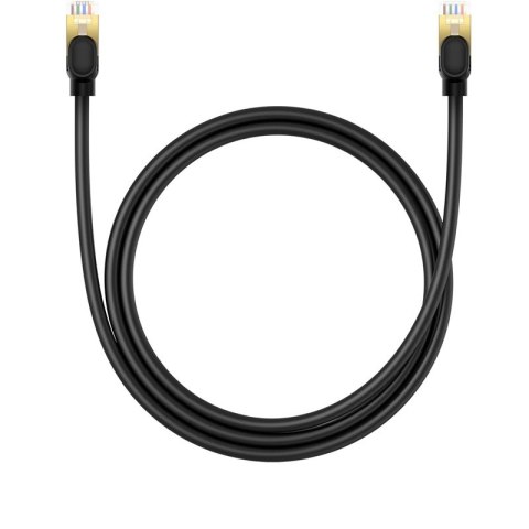 Baseus szybki kabel sieciowy RJ-45 cat.8 40Gbps 1m okrągły - czarny Baseus szybki kabel sieciowy RJ-45 cat.8 40Gbps 1m okrągły - czarny