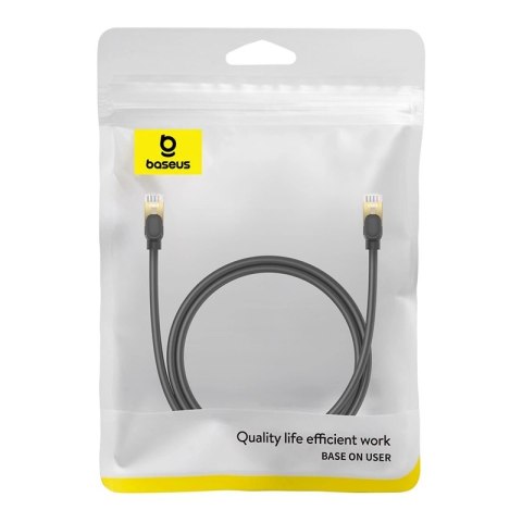Baseus szybki kabel sieciowy RJ-45 cat.8 40Gbps 1m okrągły - czarny Baseus szybki kabel sieciowy RJ-45 cat.8 40Gbps 1m okrągły - czarny