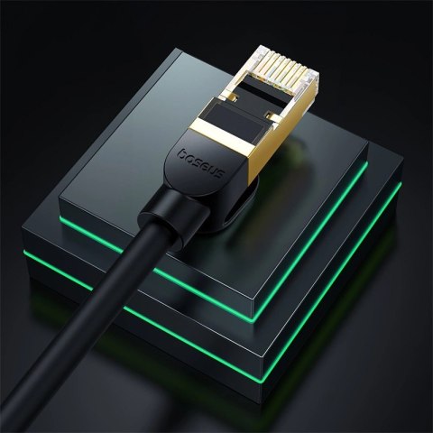 Baseus szybki kabel sieciowy RJ-45 cat.8 40Gbps 1m okrągły - czarny Baseus szybki kabel sieciowy RJ-45 cat.8 40Gbps 1m okrągły - czarny