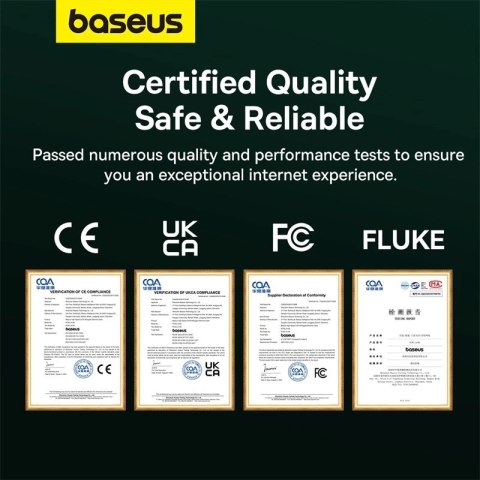 Baseus szybki kabel sieciowy RJ-45 cat.8 40Gbps 1m okrągły - czarny Baseus szybki kabel sieciowy RJ-45 cat.8 40Gbps 1m okrągły - czarny