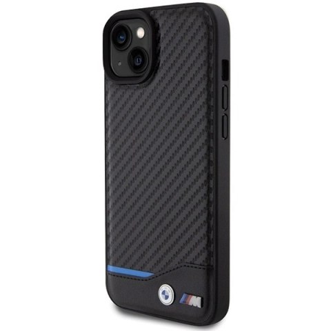 Etui BMW Leather Carbon na iPhone 15 Plus - czarne Etui BMW Leather Carbon na iPhone 15 Plus - czarne