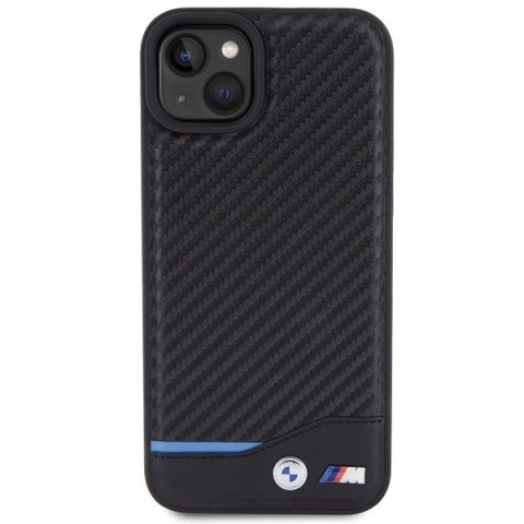Etui BMW Leather Carbon na iPhone 15 Plus - czarne Etui BMW Leather Carbon na iPhone 15 Plus - czarne