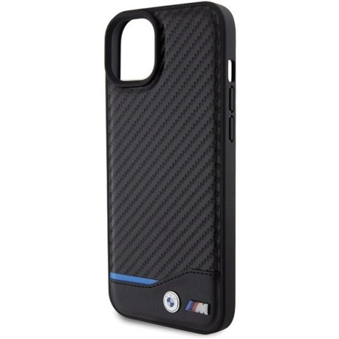 Etui BMW Leather Carbon na iPhone 15 Plus - czarne Etui BMW Leather Carbon na iPhone 15 Plus - czarne