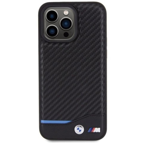 Etui BMW Leather Carbon na iPhone 15 Pro Max - czarne Etui BMW Leather Carbon na iPhone 15 Pro Max - czarne