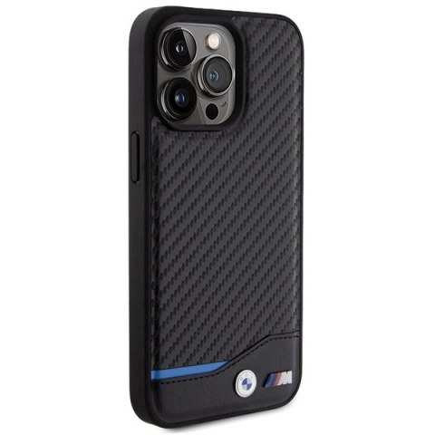 Etui BMW Leather Carbon na iPhone 15 Pro Max - czarne Etui BMW Leather Carbon na iPhone 15 Pro Max - czarne