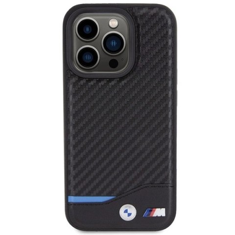 Etui BMW Leather Carbon na iPhone 15 Pro - czarne Etui BMW Leather Carbon na iPhone 15 Pro - czarne
