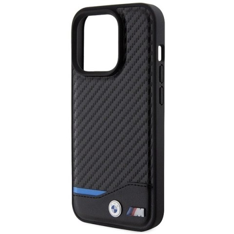 Etui BMW Leather Carbon na iPhone 15 Pro - czarne Etui BMW Leather Carbon na iPhone 15 Pro - czarne