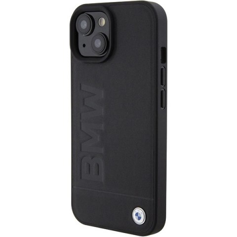 Etui BMW Leather Hot Stamp na iPhone 15 Plus - czarne