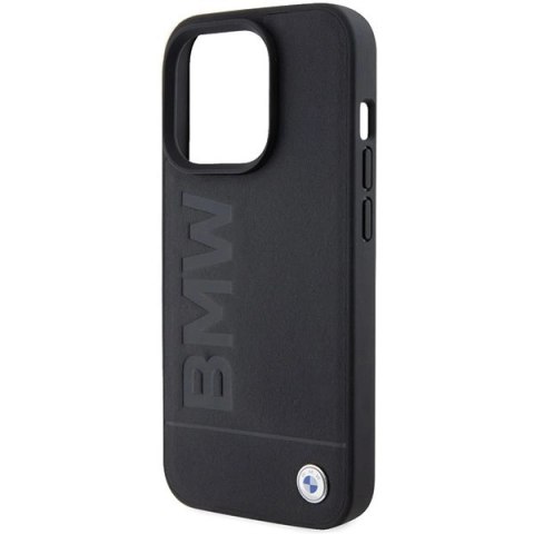 Etui BMW Leather Hot Stamp na iPhone 15 Pro - czarne Etui BMW Leather Hot Stamp na iPhone 15 Pro - czarne