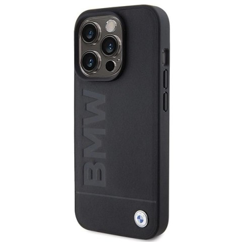 Etui BMW MagSafe Leather Hot Stamp na iPhone 15 Pro Max - czarne Etui BMW MagSafe Leather Hot Stamp na iPhone 15 Pro Max - czarne