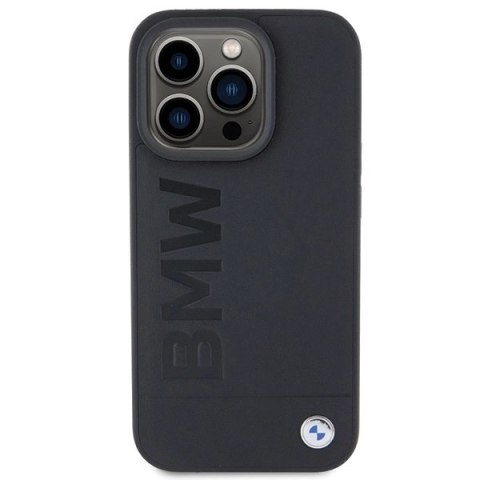 Etui BMW MagSafe Leather Hot Stamp na iPhone 15 Pro Max - czarne Etui BMW MagSafe Leather Hot Stamp na iPhone 15 Pro Max - czarne