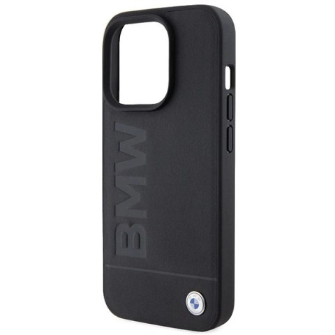 Etui BMW MagSafe Leather Hot Stamp na iPhone 15 Pro Max - czarne Etui BMW MagSafe Leather Hot Stamp na iPhone 15 Pro Max - czarne